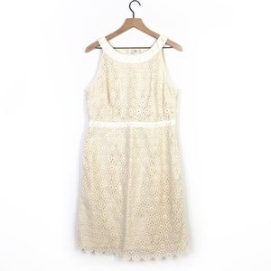Boden Creme Lace Crochet Floral Sheath Dress 12